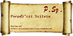 Porpáczi Szilvia névjegykártya