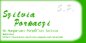 szilvia porpaczi business card
